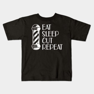 Barber - Eat Sleep Cut Repeat Kids T-Shirt